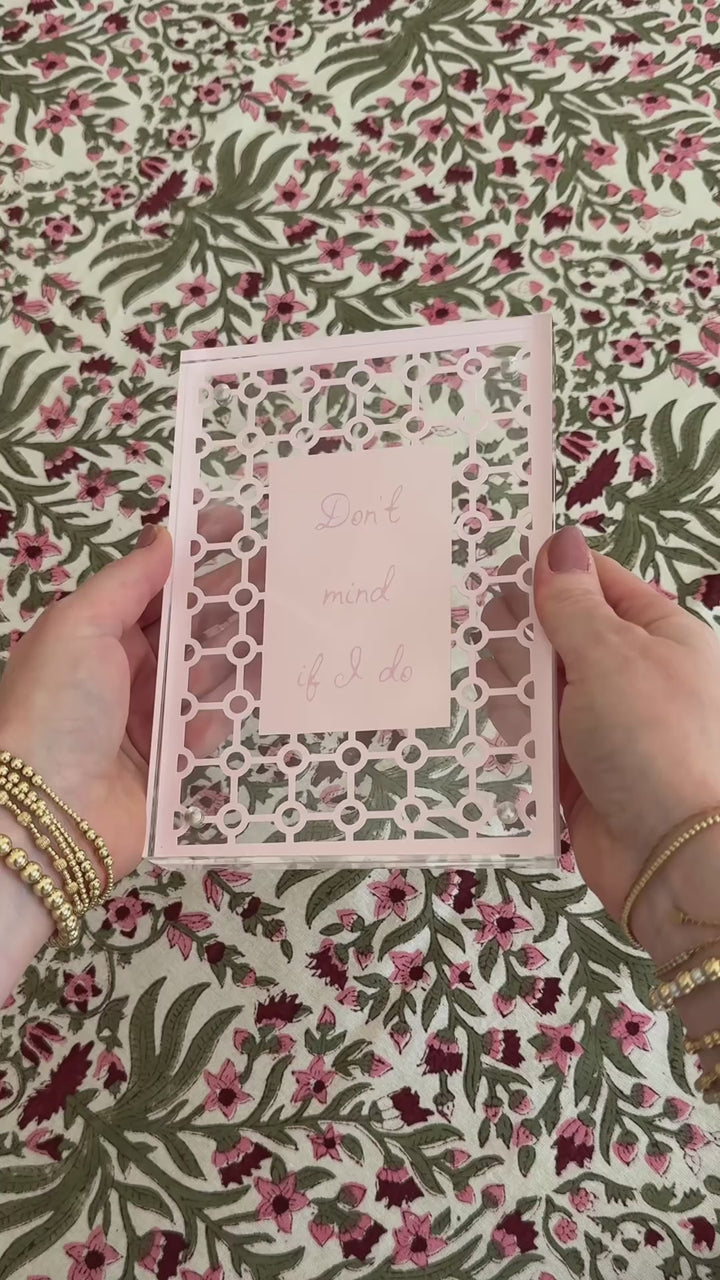 Don't Mind if I do Geometric Cut Print in Acrylic Frame