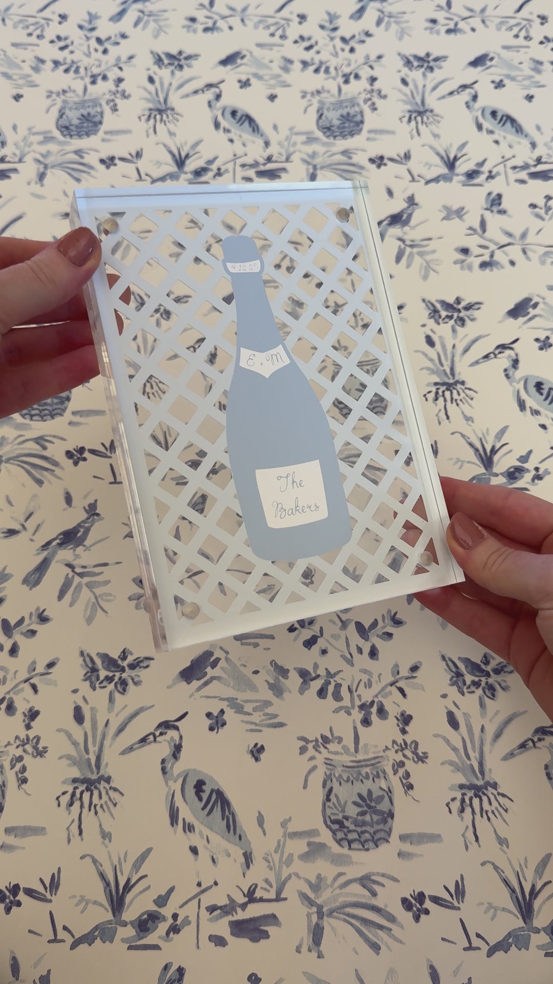 Champagne Lattice Cut Print in Acrylic Frame