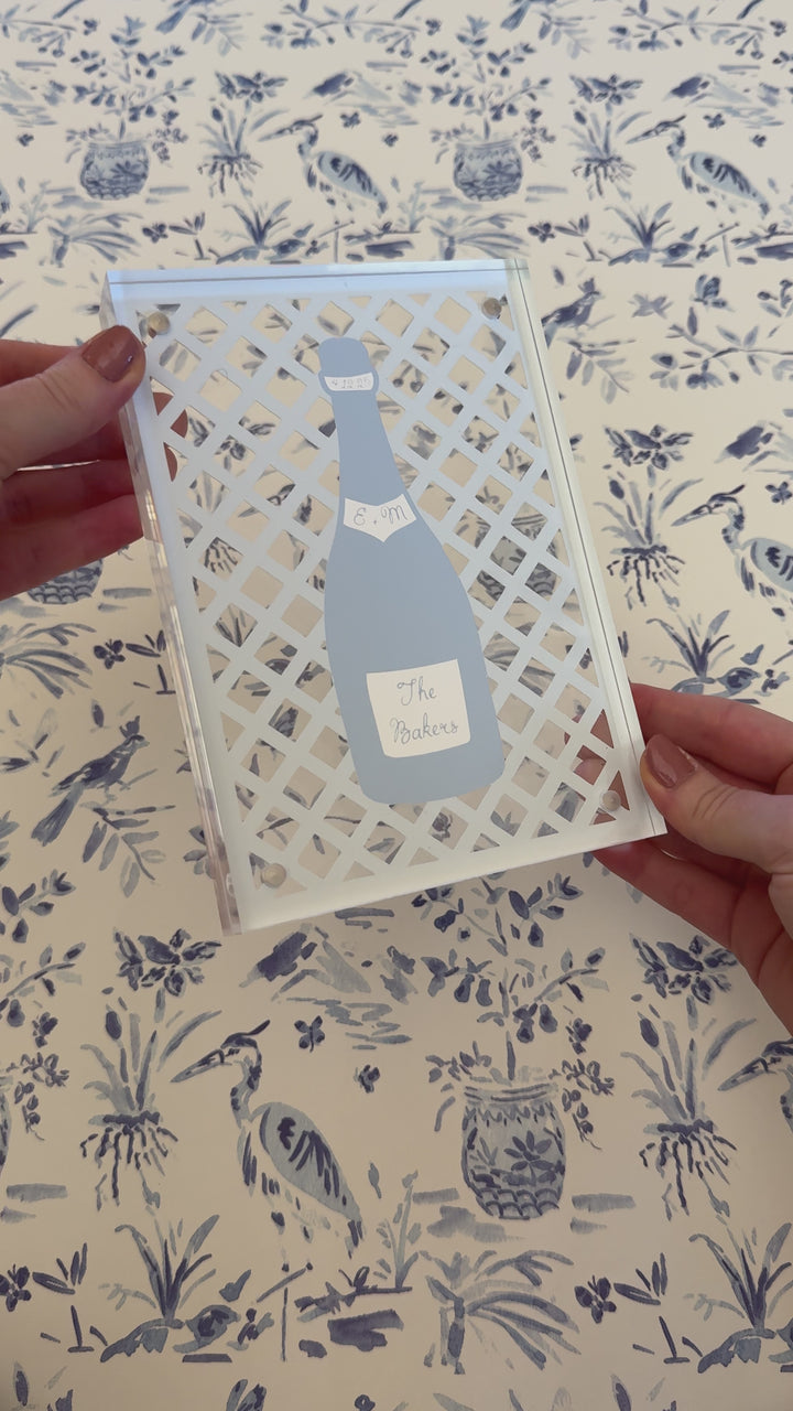 Champagne Lattice Cut Print in Acrylic Frame